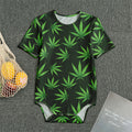 Pot Leaf Pattern Print Men's Bodysuit