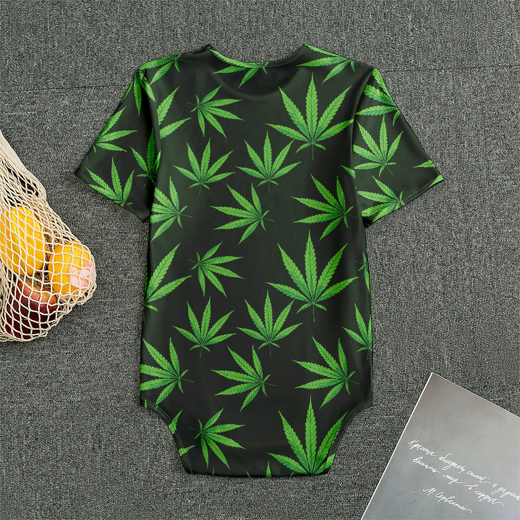 Pot Leaf Pattern Print Men's Bodysuit