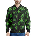 Pot Leaf Pattern Print Men's Bomber Jacket