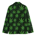 Pot Leaf Pattern Print Men's Cotton Blazer