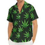 Pot Leaf Pattern Print Men's Deep V-Neck Shirt