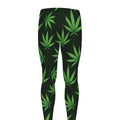 Pot Leaf Pattern Print Men's Leggings