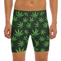 Pot Leaf Pattern Print Men's Long Boxer Briefs
