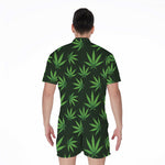 Pot Leaf Pattern Print Men's Rompers