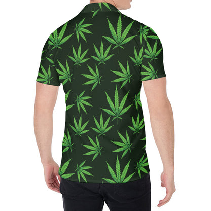 Pot Leaf Pattern Print Men's Shirt