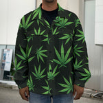 Pot Leaf Pattern Print Men's Shirt Jacket