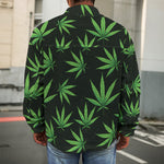 Pot Leaf Pattern Print Men's Shirt Jacket