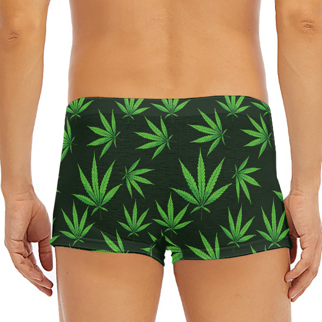 Pot Leaf Pattern Print Men's Short Boxer Briefs