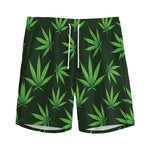 Pot Leaf Pattern Print Men's Sports Shorts
