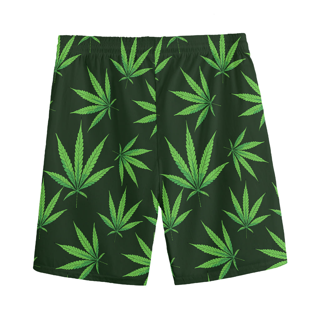 Pot Leaf Pattern Print Men's Sports Shorts