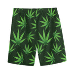 Pot Leaf Pattern Print Men's Sports Shorts