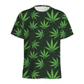 Pot Leaf Pattern Print Men's Athletic T-Shirt
