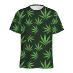 Pot Leaf Pattern Print Men's Sports T-Shirt
