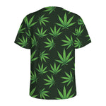 Pot Leaf Pattern Print Men's Sports T-Shirt