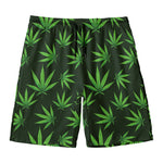 Pot Leaf Pattern Print Men's Swim Trunks