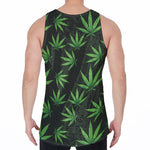 Pot Leaf Pattern Print Men's Velvet Tank Top