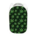 Pot Leaf Pattern Print Mesh Laundry Hamper