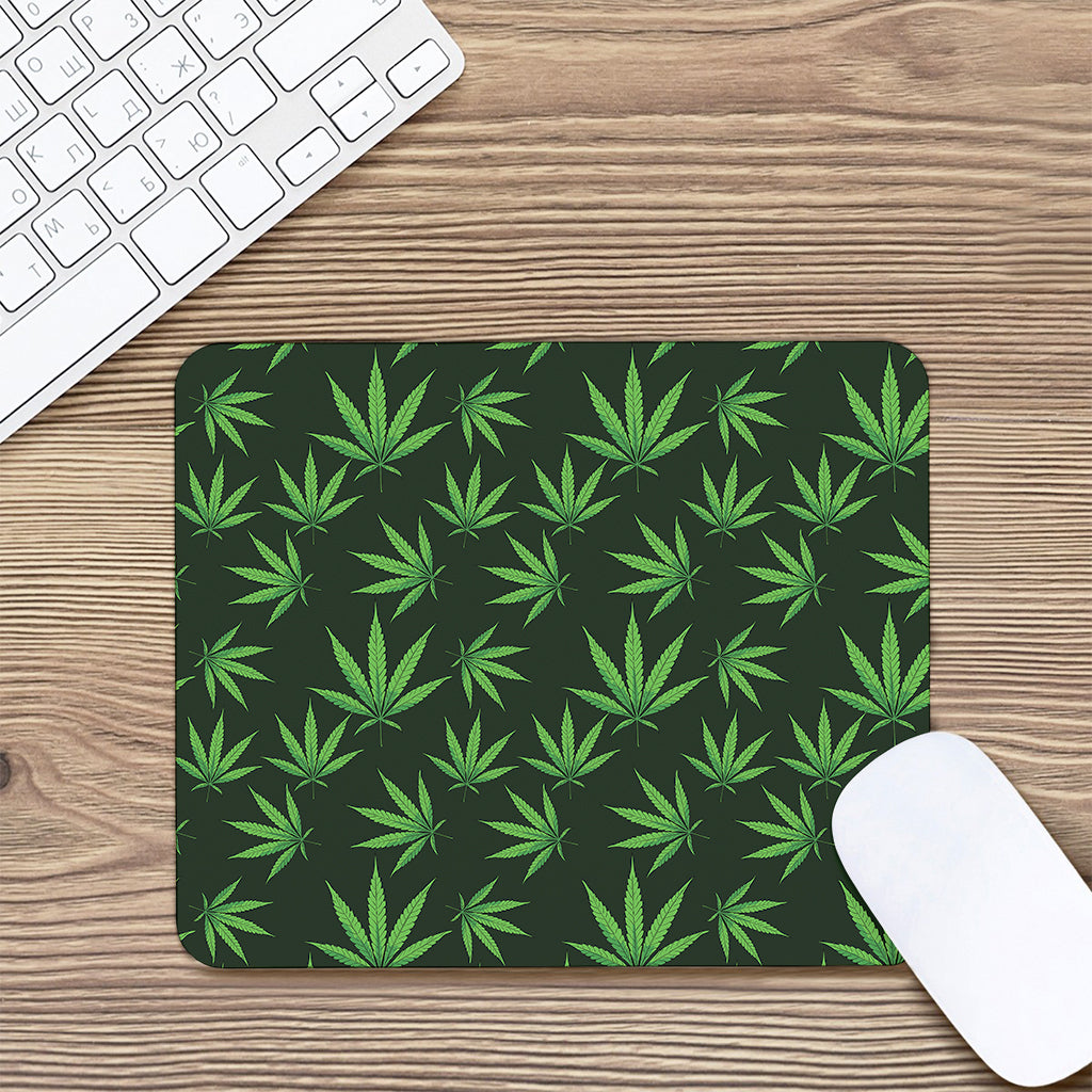 Pot Leaf Pattern Print Mouse Pad