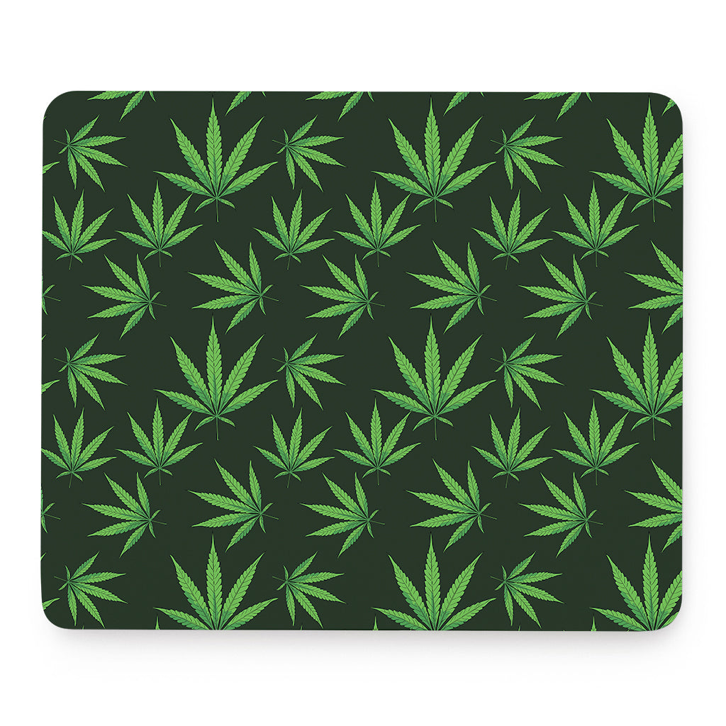 Pot Leaf Pattern Print Mouse Pad