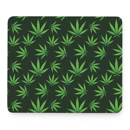 Pot Leaf Pattern Print Mouse Pad