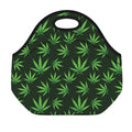 Pot Leaf Pattern Print Neoprene Lunch Bag