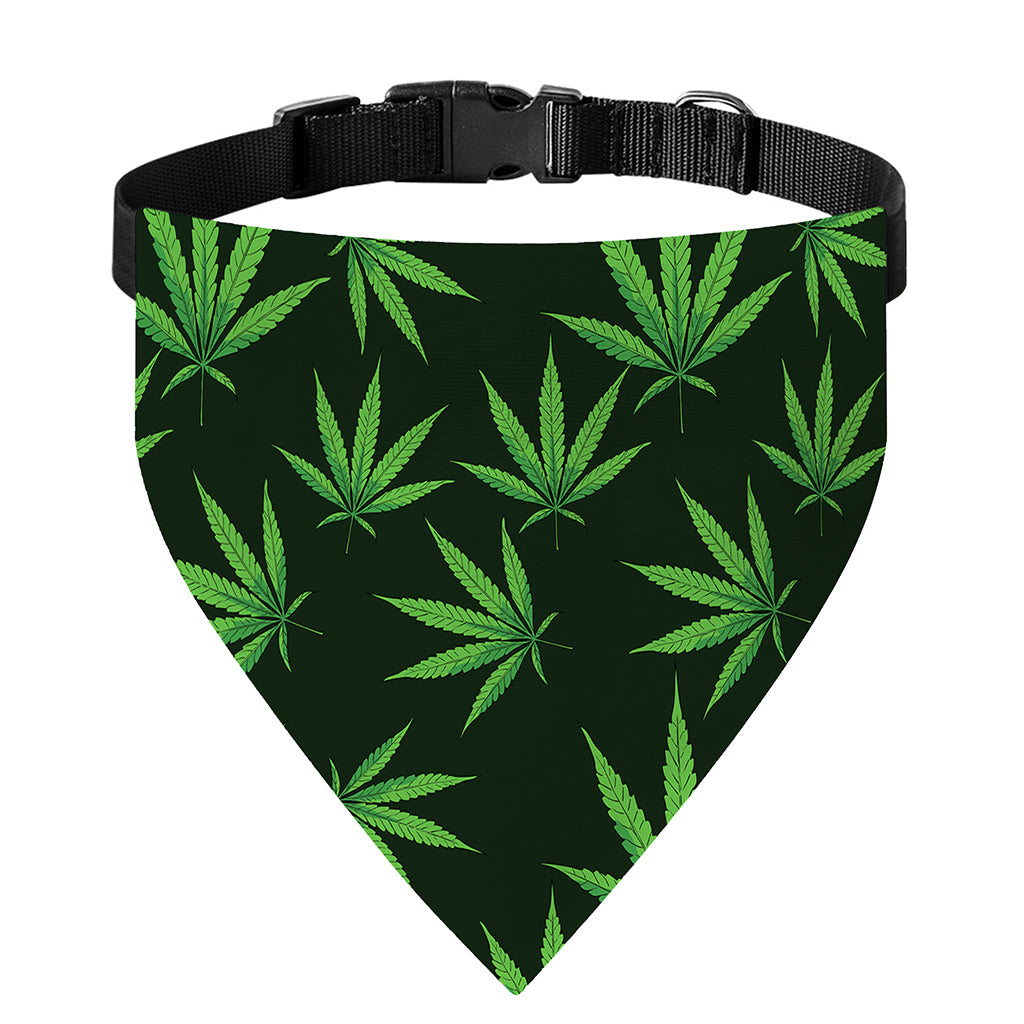 Pot Leaf Pattern Print Over The Collar Dog Bandana