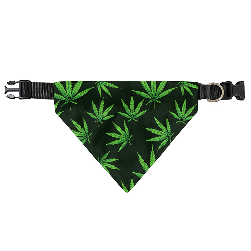 Pot Leaf Pattern Print Over The Collar Dog Bandana