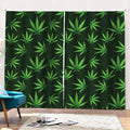 Pot Leaf Pattern Print Pencil Pleat Curtains