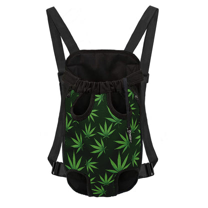 Pot Leaf Pattern Print Pet Carrier Backpack