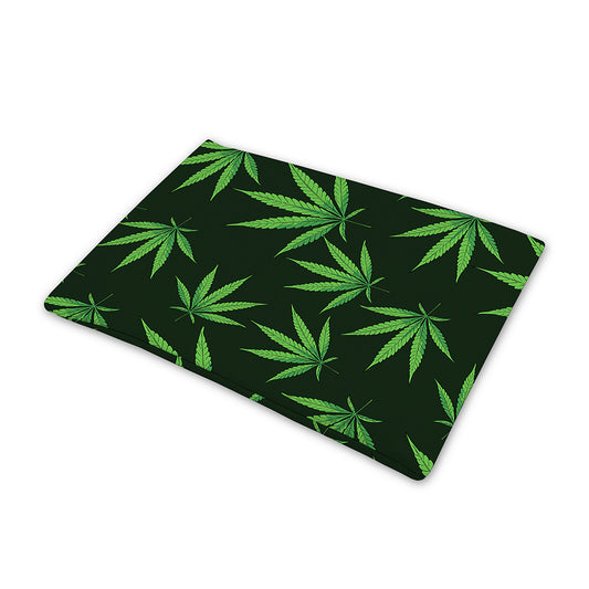 Pot Leaf Pattern Print Pet Cooling Mat Cover