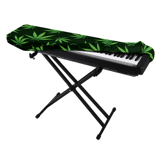 Pot Leaf Pattern Print Piano Keyboard Cover