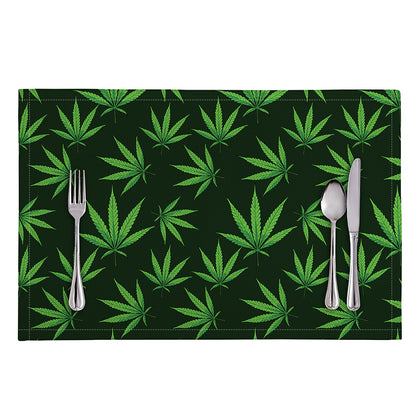 Pot Leaf Pattern Print Placemat