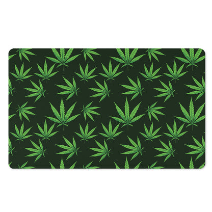 Pot Leaf Pattern Print Polyester Doormat