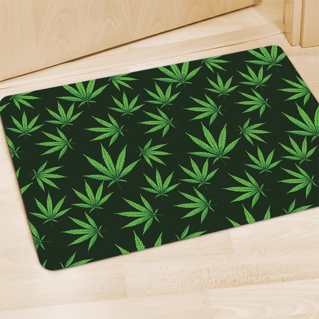 Pot Leaf Pattern Print Polyester Doormat