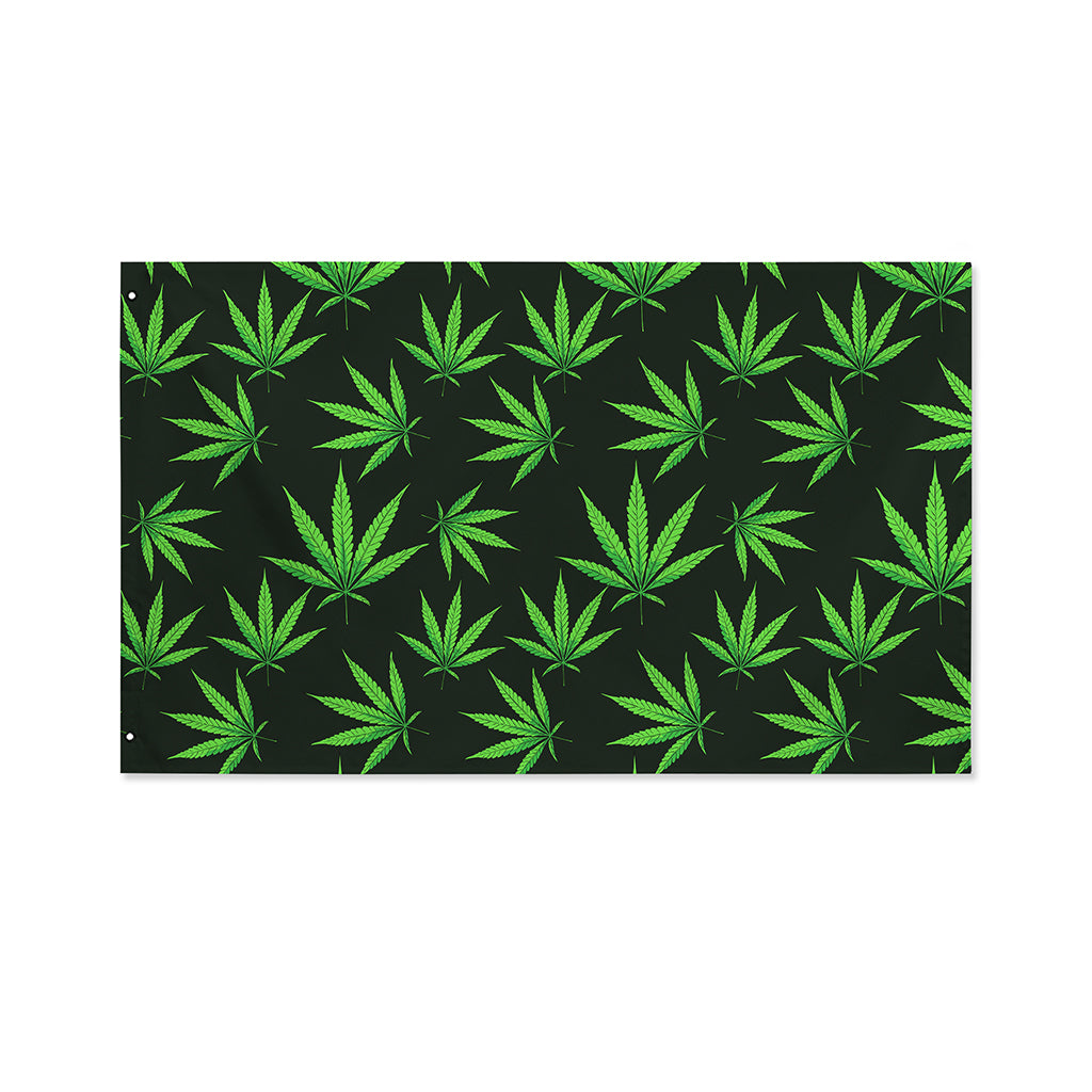 Pot Leaf Pattern Print Polyester Flag