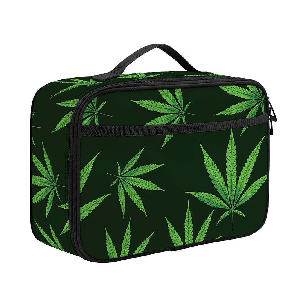 Pot Leaf Pattern Print Portable Lunch Bag