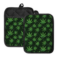 Pot Leaf Pattern Print Pot Holders With Pocket