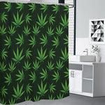 Pot Leaf Pattern Print Premium Shower Curtain
