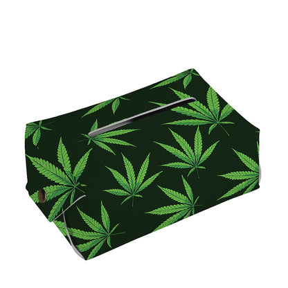Pot Leaf Pattern Print Rectangle Tissue Box Cover