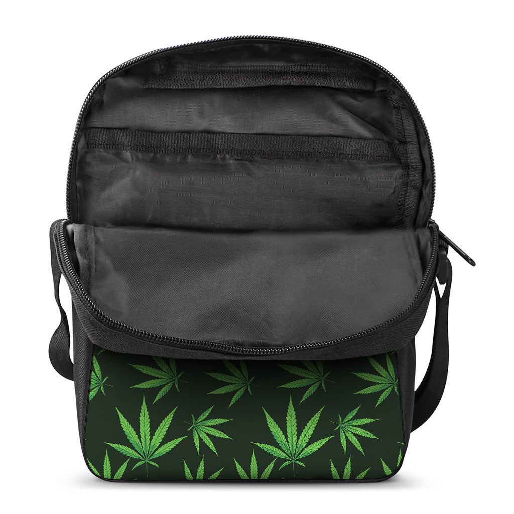 Pot Leaf Pattern Print Rectangular Crossbody Bag