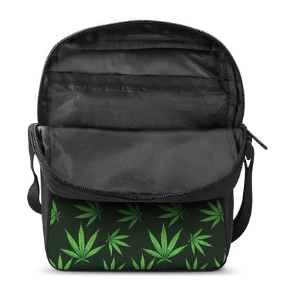 Pot Leaf Pattern Print Rectangular Crossbody Bag