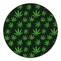 Pot Leaf Pattern Print Round Floor Mat