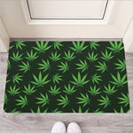 Pot Leaf Pattern Print Rubber Doormat