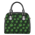 Pot Leaf Pattern Print Shoulder Handbag