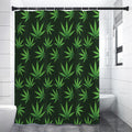 Pot Leaf Pattern Print Shower Curtain