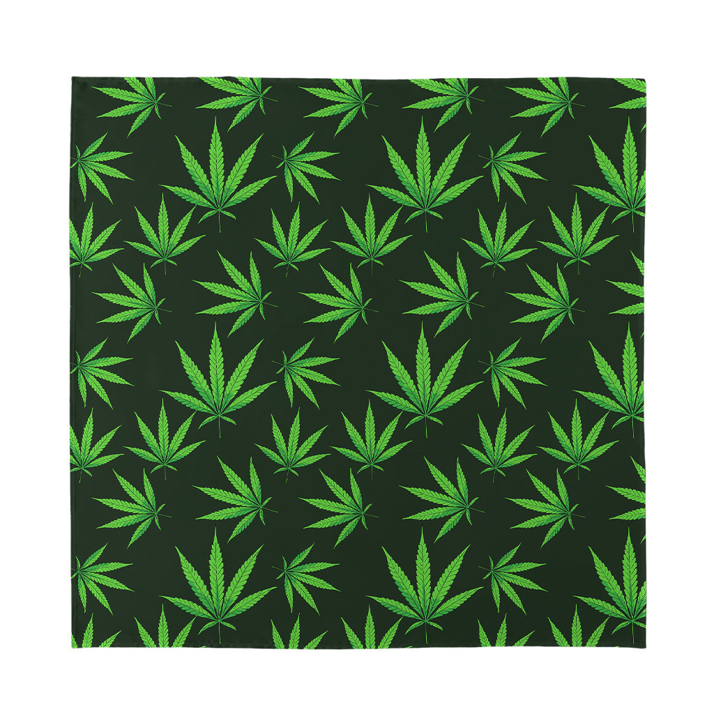 Pot Leaf Pattern Print Silk Bandana