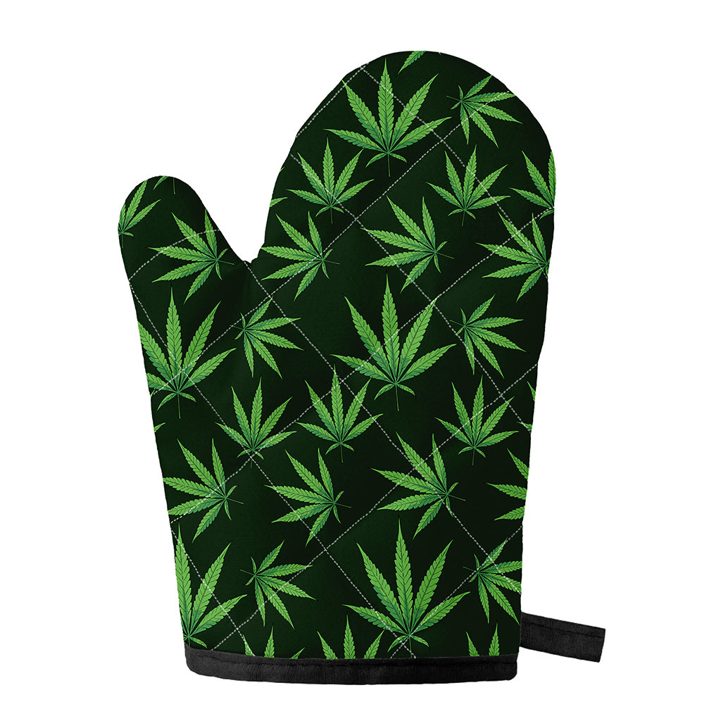 Pot Leaf Pattern Print Single Oven Mitt