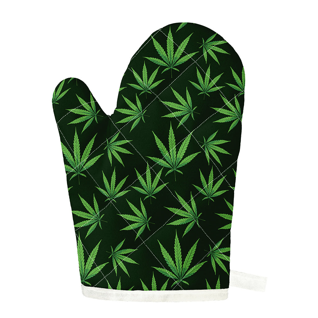 Pot Leaf Pattern Print Single Oven Mitt