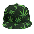 Pot Leaf Pattern Print Snapback Cap