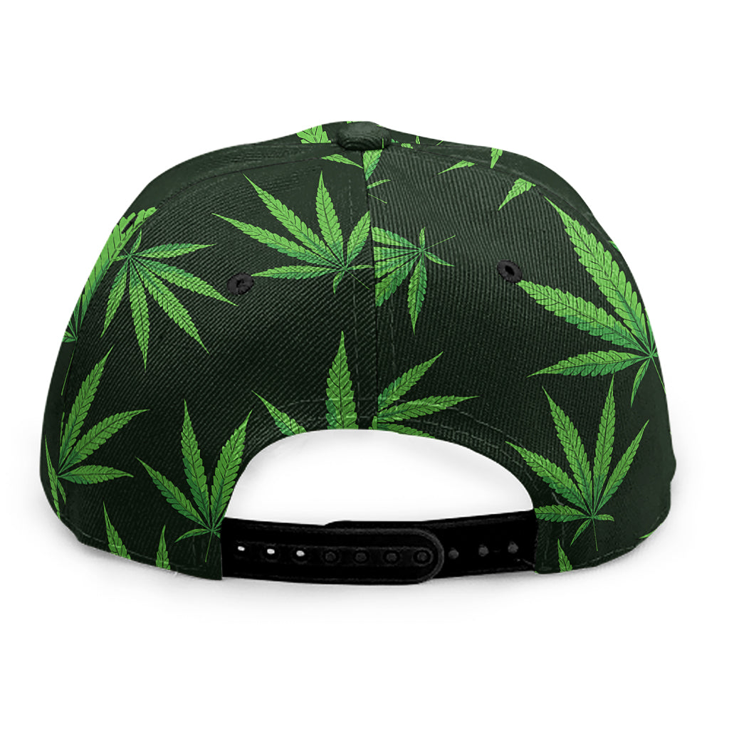 Pot Leaf Pattern Print Snapback Cap